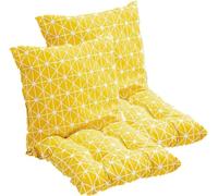 MLordoarf Lot de 2 coussins de chaise avec dossier - Coussin de dossier avec rubans - Pour chaise de jardin - 40 x 80 cm