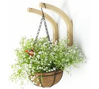 MLordoarf Lot de 2 suspensions murales en Bois pour Fleurs - Crochets muraux à Suspendre - Support pour Plantes, Lanterne, Crochet Mural, Support de Pot de Fleurs