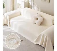 MLordoarf Plaid Canape Grande Taille Crème, Impermeable Chat Anti Griffe Couverture Canape Universelle 1 2 3 4 Places Angle Décorative Housse de Canapé idéal comme Jeté de Canapé ou Couvre-lit