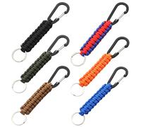 MLPKOI 6 PièCe Paracorde Porte CléS avec Mousqueton Corde TresséE à La Main Mousqueton Tactique, Porte CléS Tactique pour Cyclisme Alpinisme Camping PéDestres RandonnéEs