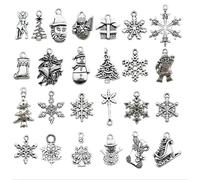 MLPKOI 75pcs Pendentif de Noël, 25 breloques de Noël de Style Breloques de Renne, Mixte Charms Pendentifs DIY Collier Bracelet, Artisanat Breloque Charmes Noëls, pour la Fabrication de Bijoux