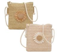 MLPKOI Borsa a Tracolla Intrecciata in Erba, Borsa Tracolla Donna Piccola Borsas Spiaggia Estiva Borsas a Tracollas in Paglia di Girasoleper Viaggi Lavoro Shoppin