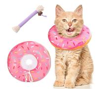 MLPKOI Collerette Chat en Coton Suédé Respirant & Jouet Chatt, Colerette Chat Anti Lechage, Collier de Récupération Souple Anti-Grattage et Anti-Léchage, Confortable et Mignon, pour Chiens et Chats