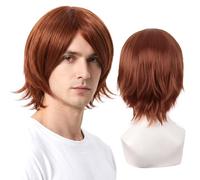 MLPKOI Perruque Femme Courte Perruque Marron Clair Cosplay Anime, Perruques Universelle, Cheveux Lisses Naturels Moelleux, Postiche Naturelle Moelleuse, Pour Les Fêtes, L'usage Quotidien