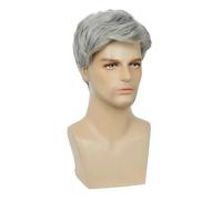 MLPKOI Perruque Homme, Courte Perruque Brune, Pperruque Courte, Pperruque Synthétiques, Perruques Cheveux Courts en Couches avec Frange Halloween Cosplay Costume de Fête Quotidien