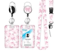 MLPKOI Porte Badge de Carte d'Identification avec Cordon Tour de Cou Badge avec Porte-Cartes, Strap Neck avec Swivel Lobster Clasp pour Travailleur Infirmier Enseignant Étudiants