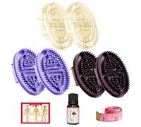 MLqkpwy Meridian Lot de 2 brosses de massage ergonomiques 15 x 10 cm avec huile pour la relaxation et le soulagement du stress, pour dos, jambes, bras