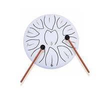 MLqkpwy Tambour à langue pour enfant - Partitions en acier - Tambour à langue en acier - Tambour de pluie d'extérieur de 12,7 cm - Kit de batterie à main - 11 notes - Tambour à langue en do - Blanc
