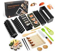 MLRYH Sushi Maker Kit, 20 pcs DIY Kit Sushi Complet pour Les Débutants avec Tapis à sushi,Baguettes,Trancheuse d'avocat,Pagaie, épandeur,Couteau à Sushi,Porte-baguettes,Plats à Sauce,Brosse.