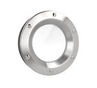 MLS Hublot B1000, Pour Portes, en Acier Inoxydable, Verre de Sécurité Feuilleté, Convient Aux Portes de 40 mm D'épaisseur, Vis de Fixation Visibles des Deux Côtés, 400 mm de Diamètre, Verre Clair