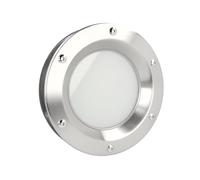 MLS Hublot B1000, Pour Portes, en Acier Inoxydable, Verre de Sécurité Feuilleté, Convient Aux Portes de 40 mm D'épaisseur, Vis de Fixation Visibles des Deux Côtés, 400 mm de Diamètre, Verre Dépoli