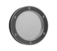 MLS Hublot B4000 AN pour Portes, Aluminium Robuste, Verre de Sécurité VSG, Convient aux Portes de 40 mm d'Épaisseur, Vis de Fixation Visibles des Deux Côtés, Aluminium Naturel, Ø 400 mm, Verre Clair