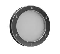 MLS Hublot B4000 AN pour Portes, Aluminium Robuste, Verre de Sécurité VSG, Convient aux Portes de 40 mm d'Épaisseur, Vis de Fixation Visibles des Deux Côtés, Aluminium Naturel, Ø 350 mm, Verre Dépoli