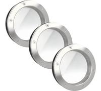 MLS Hublot B4000 de Porte, Set de 3 Pièces, en Acier Inoxydable, Verre de Sécurité Feuilleté, Convient aux Portes de 40 mm D'épaisseur, Vis de Fixation Visibles des Deux Côtés, Ø 250 mm, Verre Clair