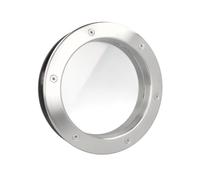 MLS Hublot B4000, Pour Portes, en Acier Inoxydable, Verre de Sécurité Feuilleté, Convient Aux Portes de 40 mm D'épaisseur, Vis de Fixation Visibles des Deux Côtés, 250 mm de Diamètre, Verre Clair