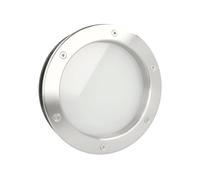 MLS Hublot B4000, Pour Portes, en Acier Inoxydable, Verre de Sécurité Feuilleté, Convient Aux Portes de 40 mm D'épaisseur, Vis de Fixation Visibles des Deux Côtés, 250 mm de Diamètre, Verre Dépoli