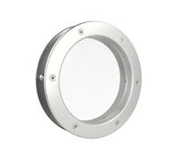 MLS Hublot B4000, Pour Portes, en Aluminium, Verre de Sécurité Feuilleté, Convient Aux Portes de 40 mm D'épaisseur, Vis de Fixation Visibles des Deux Côtés, 250 mm de Diamètre, Verre Clair, Argenté