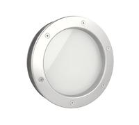 MLS Hublot B4000, Pour Portes, en Aluminium, Verre de Sécurité Feuilleté, Convient Aux Portes de 40 mm D'épaisseur, Vis de Fixation Visibles des Deux Côtés, 350 mm de Diamètre, Verre Dépoli, Argenté