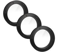 MLS Hublot B4000, Set de 3 Pièces, en Aluminium, Verre de Sécurité Feuilleté, Convient aux Portes de 40 mm D'épaisseur, Vis de Fixation Visibles des Deux Côtés, Ø 250 mm, Verre Clair, Noir