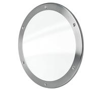 MLS Hublot B5000, Fenêtre de Porte en Acier Inoxydable, Verre de Sécurité Feuilleté, Montage Direct Sur Panneau de Porte, Sans Découpe, Vis Visibles d'un Côté, 1 Pièce, 1 Anneau Ø 250 mm, Verre Clair
