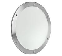 MLS Hublot B5000, Fenêtre de Porte en Acier Inoxydable, Verre de Sécurité Feuilleté, Montage Direct Sur Panneau de Porte, Sans Découpe, Vis Visibles d'un Côté, 1 Pièce, 1 Anneau Ø 350 mm, Verre Dépoli