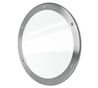 MLS Hublot B5000, Fenêtre de Porte en Acier Inoxydable, Verre de Sécurité Feuilleté, Montage Direct Sur Panneau de Porte, Sans Découpe, Vis Visibles d'un Côté, 1 Pièce, 1 Anneau Ø 400 mm, Verre Dépoli