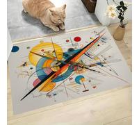 MLSOWM Paillasson Attrape-Poussière Style Kandinsky Tapis de Sol Antidérapant Lavable en Machine Vaisseau Spatial du Futur Tapis d'Entrée Absorbantes pour Entrée, Porte et Couloir, Beige, 80 x 120 cm