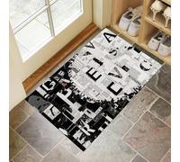 MLSOWM Paillasson d'Entree Interieur Style Rétro Tapis de Porte antidérapant Texte du Journal Tapis de Sol Douces Absorbantes pour Entrée, Couloir, Salle de Bain - 60 x 120 cm