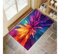 MLSOWM Paillasson Effet D'Explosion 80 x 120 cm Tapis de Sol Futurisme Tapis d'entrée Antidérapant Lavable Tapis de Bienvenue pour intérieur, Cuisine, Salle, Couloir - Violet