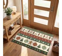 MLSOWM Paillasson Éléments Noël pour Une Entrée Propre Toute l’Année, 40 x 60 cm | Tapis de Porte Soldat Cheval À Bascule Sapin Noël, Retient Poussière, Antidérapant et Facile à Nettoyer