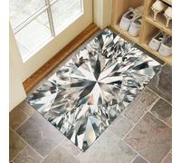 MLSOWM Paillasson Gros Plan sur Le Diamant 50 x 80 cm Tapis de Sol Style De Film Tapis d'entrée Antidérapant Lavable Tapis de Bienvenue pour intérieur, Cuisine, Salle, Couloir - Argent