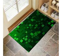 MLSOWM Paillasson Intérieur 40 x 60 cm, Tapis Pixel Art Entrée Intérieur, Tapis Place Verte d'entrée Antidérapant et Absorbant, Lavable pour Porte, Couloir, et Balcon, Vert