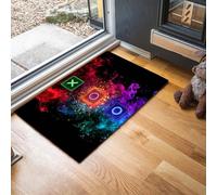 MLSOWM Paillasson Intérieur 60 x 90 cm, Tapis Fumée Rouge Entrée Intérieur, Tapis Symboles De L'Alphabet d'entrée Antidérapant et Absorbant, Lavable pour Porte, Couloir, et Balcon, Rouge