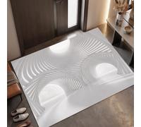 MLSOWM Paillasson Interieur Architecture du Futur 60 x 90 cm | Tapis d'Entrée Tunnel en Arc Antidérapant et Lavable en Machine, Absorbantes pour Chien,Porte, Passage, Cuisine Blanc