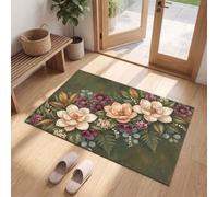 MLSOWM Paillasson Interieur Plantes Et Fleurs Sombres 40 x 60 cm | Tapis d'Entrée Baguettes De Fer Musé De La Vallée Antidérapant et Lavable en Machine, Absorbantes pour Chien,Porte, Passage, Cuisine
