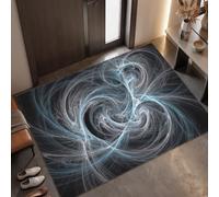 MLSOWM Paillasson Interieur Technologies du Futur 90 x 150 cm | Tapis d'Entrée Lumière Entrelacement Antidérapant et Lavable en Machine, Absorbantes pour Chien,Porte, Passage, Cuisine Gris Argenté