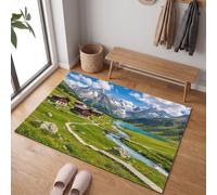 MLSOWM Paillasson Paysages Naturels pour Une Entrée Propre Toute l’Année, 60 x 120 cm | Tapis de Porte Chalet De Montagne, Retient Poussière, Humidité et Saletés, Antidérapant et Facile à Nettoyer