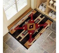 MLSOWM Paillasson Symboles Géométriques 80 x 120 cm Tapis de Sol Tribus Amérindiennes Tapis d'entrée Antidérapant Lavable Tapis de Bienvenue pour intérieur, Cuisine, Salle, Couloir - Brun