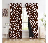 MLSOWM Rideau Occultant 140x175cm, Lot de 2 Double Rideau Isolant Anti-Bruit Rideaux Opaque Style Bohème Rideaux à Oeillets Géométrie en Forme De Larme, Décoration Chambre Fenetre, Bordeaux