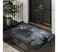 MLSOWM Tapis de Bienvenue Sombre Gothique, 60 x 90 cm Paillasson Interieur Entree Château Gothique Antidérapant Tapis de Sol avec Microfibres Douces Absorbantes pour Entrée, Couloir, Chien Cendre