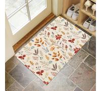 MLSOWM Tapis de Porte 60 x 120 cm, Feuilles d'automne Paillasson Interieur Antidérapant, Paillasson Entrée Lavable, La Beauté du Changement des Saisons Tapis de Sol Absorbant et Durable, Orange-Rouge