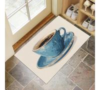 MLSOWM Tapis de Porte d’Intérieur Absorbantes Pays Américain Tapis décoratif Antidérapant Lavable Tasse À Café Rétro Paillasson Doux Séchage Rapide pour Salle de Bain, Entrée et Couloir, 60 x 120 cm