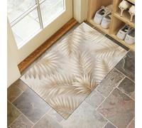 MLSOWM Tapis de Porte d’Intérieur Absorbantes Plantes Minimalistes Ligne Tapis décoratif Antidérapant Lavable Feuilles Palmier Tropicales Paillasson pour Salle de Bain, Entrée et Couloir, 50 x 80 cm