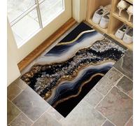 MLSOWM Tapis de Porte Géode De Résine, Paillasson Futurisme 80 x 120 cm Tapis Interieur et Extérieur Antidérapant Absorbant, Facile à Nettoyer, Chambre, Cuisine, Couloir - Gris Foncé