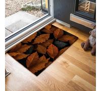MLSOWM Tapis de Porte Lavable Feuilles De Grain De Bois, 40 x 60 cm Tapis de Sol Surréalisme Antidérapant à l'intérieur Paillasson Absorbant pour la Cuisine, Le Jardin, l'entrée du Hall - Brun