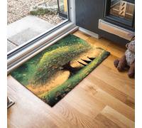 MLSOWM Tapis de Porte Lavable Herbe Verte, 50 x 80 cm Tapis de Sol Arbre À Feuilles De Livre Antidérapant à l'intérieur Paillasson Absorbant pour la Cuisine, Le Jardin, l'entrée du Hall - Vert Sauge