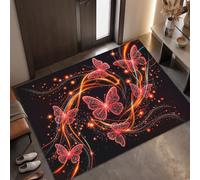 MLSOWM Tapis de Porte Résumé Fantastique, Tapis de Bienvenue, 40 x 60 cm | Paillasson d'Entree Interieur Sentier des Papillons Lumière, Antidérapant et Absorbant, Lavable pour Chambre, Cuisine