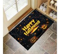 MLSOWM Tapis de Porte Style Animé Lavable 40 x 60 cm, Tapis de Sol Lucioles Et Chaudrons Antidérapant à l'intérieur, Paillasson Avant Intérieur pour Jardin, l'entrée du Hall- Noir