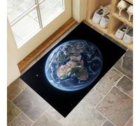 MLSOWM Tapis de Porte Terre Paillasson Mince 60 x 120 cm Interieur et Extérieur Tapis de Sol Planète Spatiale Antidérapant Absorbant pour Chambre, Cuisine, Couloir- Noir