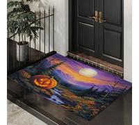 MLSOWM Tapis Entree Interieur Antidérapant - 50 x 80 cm Paillasson Montagnes Magiques Lavable en Machine, Tapis de Porte Ruisseau Jack-O'-Lantern Absorbante pour Porte, Couloir, et Balcon - Lavande